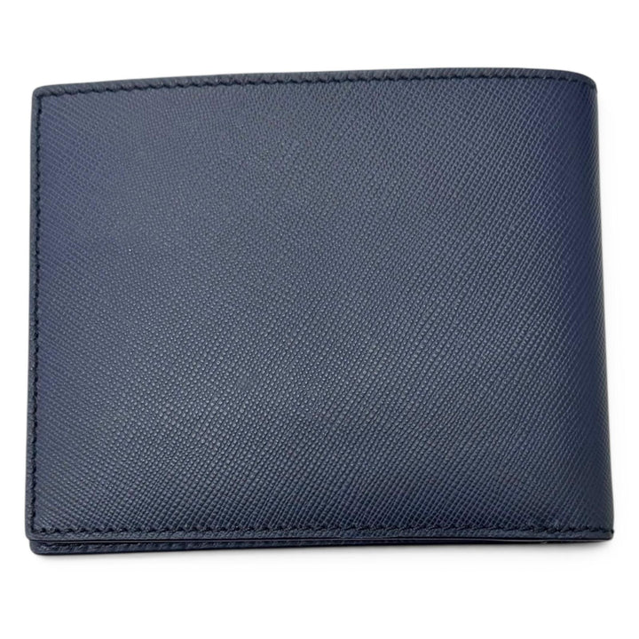 未使用品□MONTBLANC モンブラン SARTORIAL Wallet 6cc レザー ホワイトスター 二つ折り財布 札入れ インディゴ イタリア製 メンズ