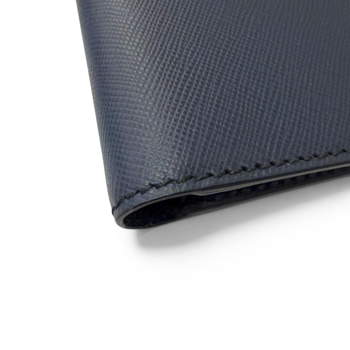 未使用品□MONTBLANC モンブラン SARTORIAL Wallet 6cc レザー ホワイトスター 二つ折り財布 札入れ インディゴ イタリア製 メンズ