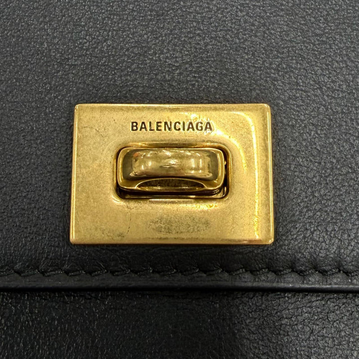 美品☆BALENCIAGA バレンシアガ 817716 Rodeo ロデオ ラージ コイン カードホルダー スムースカーフスキン カードケース ブラック 伊製