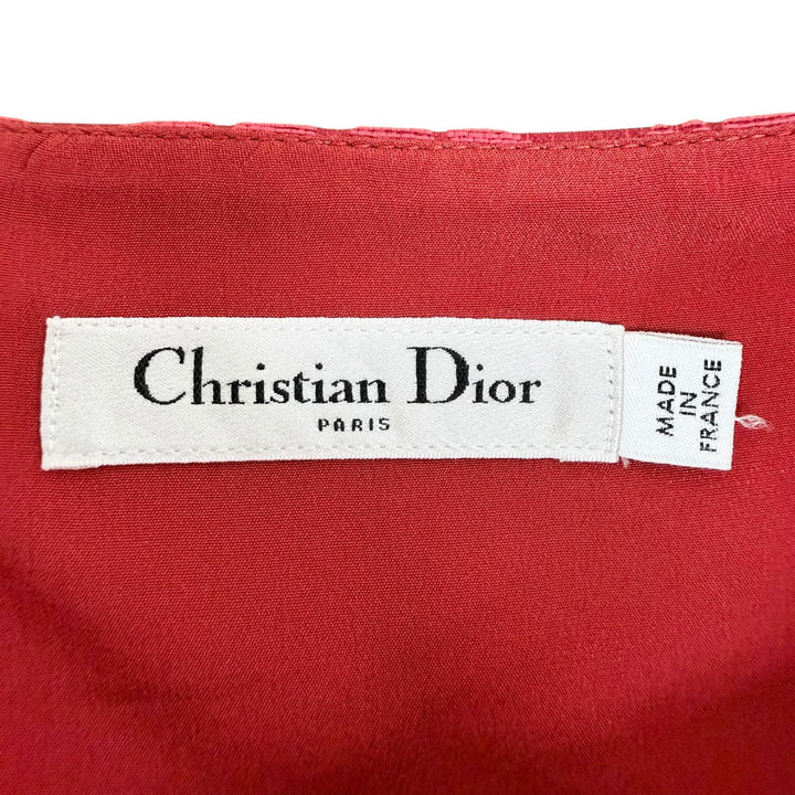 極美品◇Christian Dior クリスチャンディオール 2023年製 311R42A7137 シルク混 ラジワ妃着用 ジャカード ベルト ワンピース 38 正規品