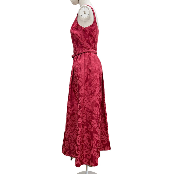 極美品◇Christian Dior クリスチャンディオール 2023年製 311R42A7137 シルク混 ラジワ妃着用 ジャカード ベルト ワンピース 38 正規品