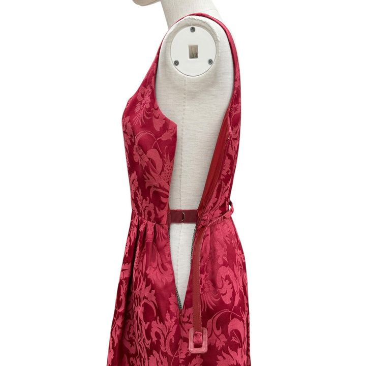 極美品◇Christian Dior クリスチャンディオール 2023年製 311R42A7137 シルク混 ラジワ妃着用 ジャカード ベルト ワンピース 38 正規品