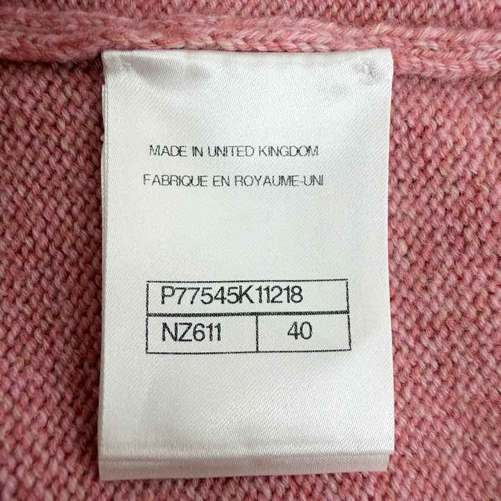未使用品◇CHANEL シャネル P77545 カシミヤ98% グリポア風 カメリアボタン カーディガン ピンク 40 フランス製 正規品 レディース