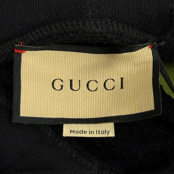 極美品★GUCCI グッチ 22AW 718409 コットン100％ ジップデザイン ロゴフーディ パーカー ブラック XS イタリア製 正規品 レディース