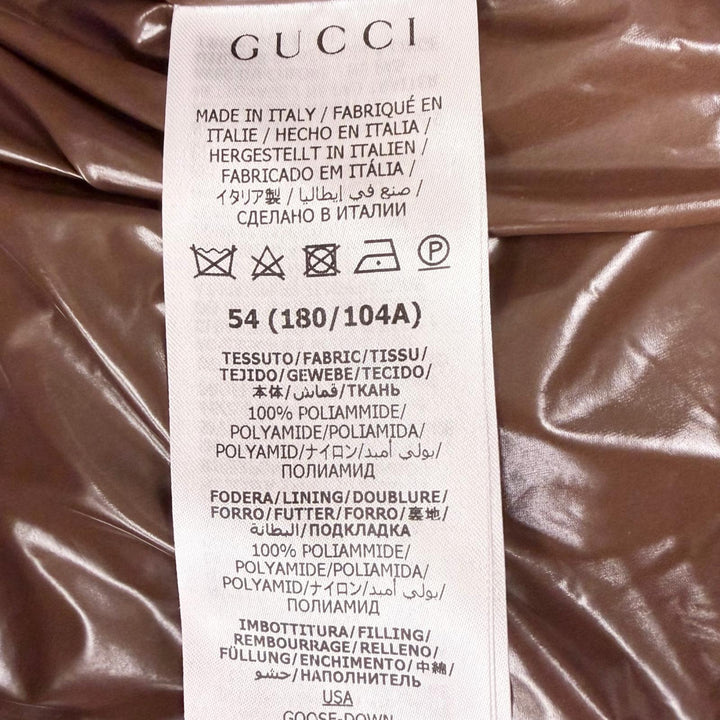 極美品□GUCCI adidas グッチ アディダス 713715 ウェブライン スリーストライプス フーデッド ダウンベスト ブラウン 54 伊製 正規品