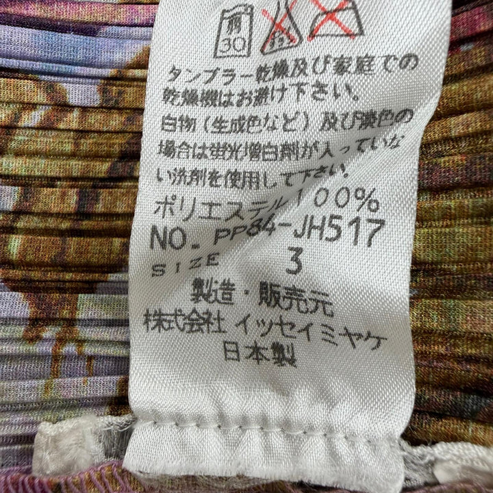 極美品☆PLEATS PLEASE プリーツプリーズ イッセイミヤケ ヴィンテージ 98AW PP84-JH517 牡丹プリント ロング丈 カーディガン 3 正規品