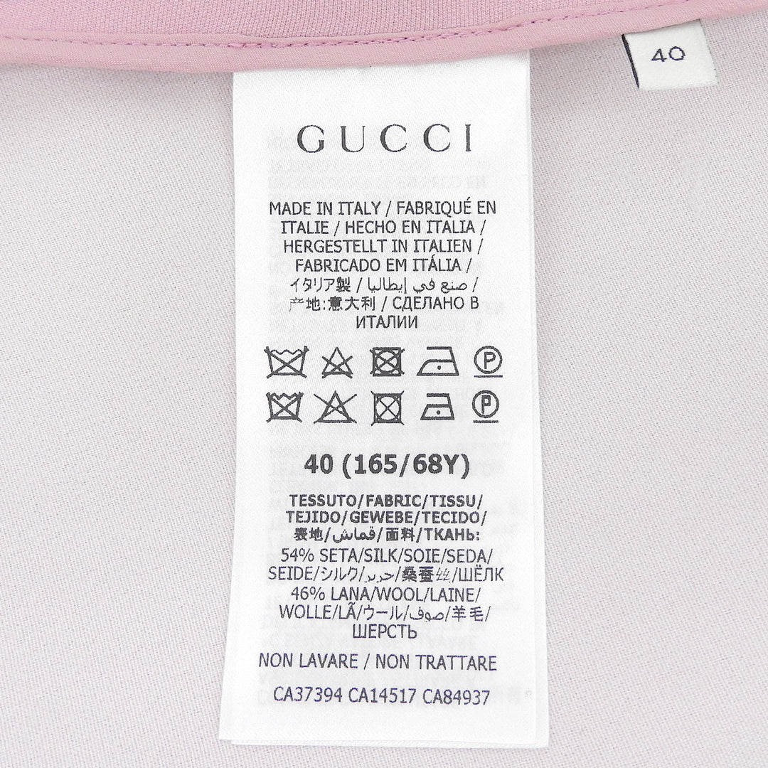 未使用品▲GUCCI グッチ 619479 シルク ウール 台形 タイト スカート パープル系 40 イタリア製 正規品 レディース ハンガー付き