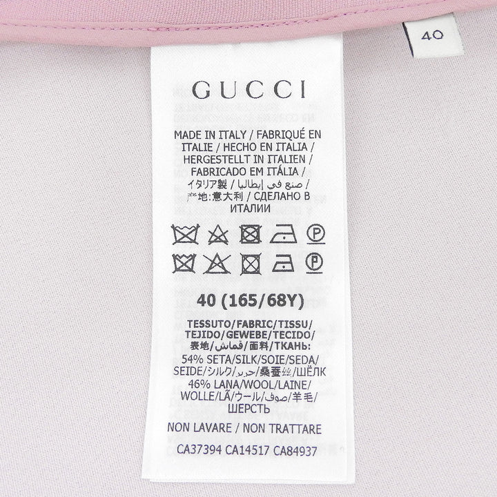 未使用品▲GUCCI グッチ 619479 シルク ウール 台形 タイト スカート パープル系 40 イタリア製 正規品 レディース ハンガー付き
