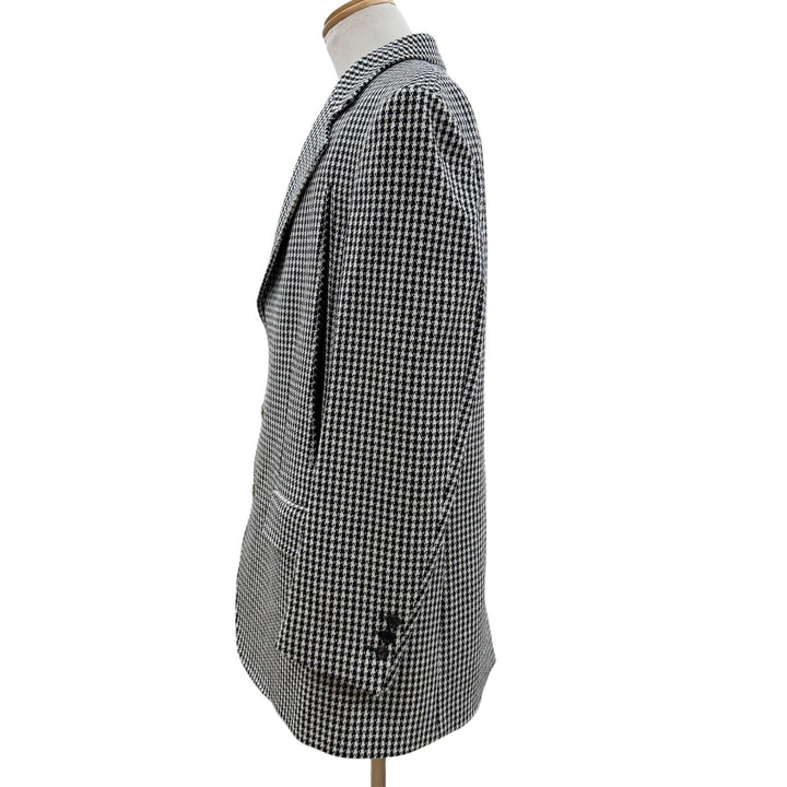 極美品◇GUCCI グッチ 541766 カシミヤ混 インターロッキングGボタン 千鳥格子柄 ジャケット ベスト セット アンサンブル 48 正規品