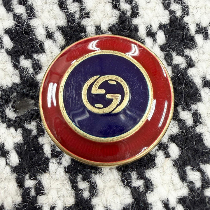 極美品◇GUCCI グッチ 541766 カシミヤ混 インターロッキングGボタン 千鳥格子柄 ジャケット ベスト セット アンサンブル 48 正規品
