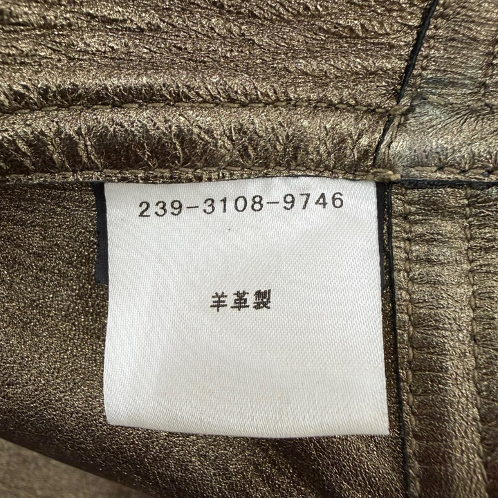 良品☆GUCCI グッチ ヴィンテージ 羊革 トムフォード期 ラムレザー コート ゴールド 42 イタリア製 正規品 レディース