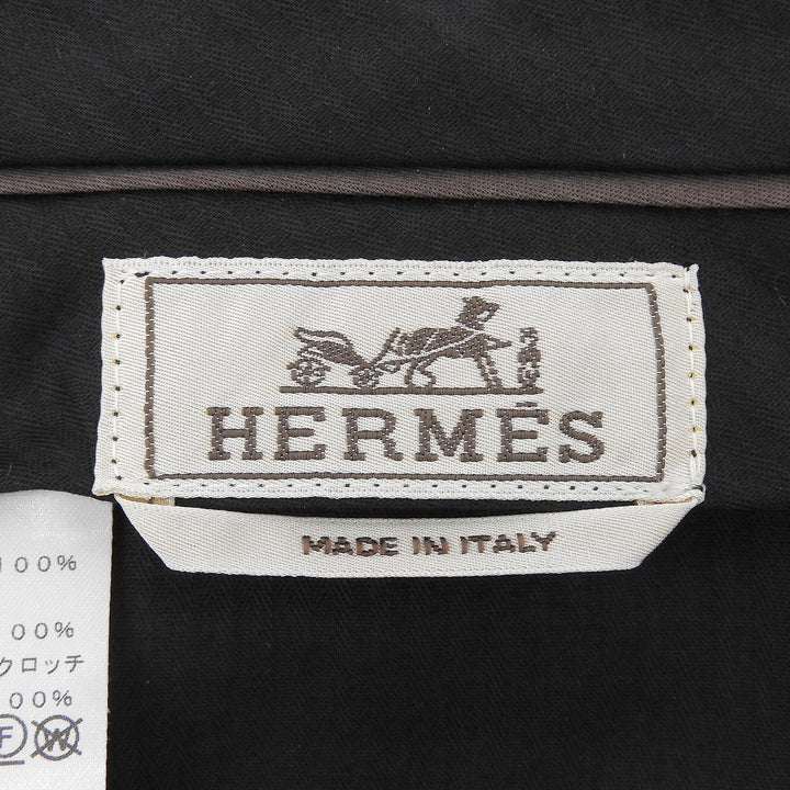 美品▲HERMES エルメス 2025年製 H565020H2 ウール100％ センタープレス スラックス パンツ ネイビー 42 イタリア製 正規品 メンズ