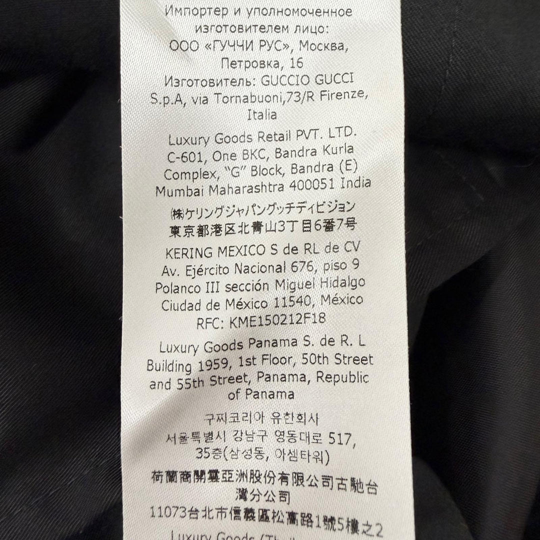 極美品□GUCCI グッチ 692041 ウール100％ GGロゴ総柄 シングル スラックス トラウザーズ パンツ ネイビー 52 スイス製 正規品 メンズ