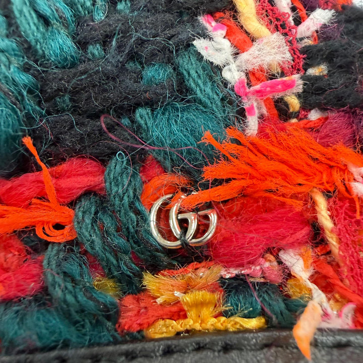 未使用品☆GUCCI グッチ 729140 GGマーモント カウレザーパイピング ツイード ベレー帽 マルチカラー S イタリア製 正規品 レディース