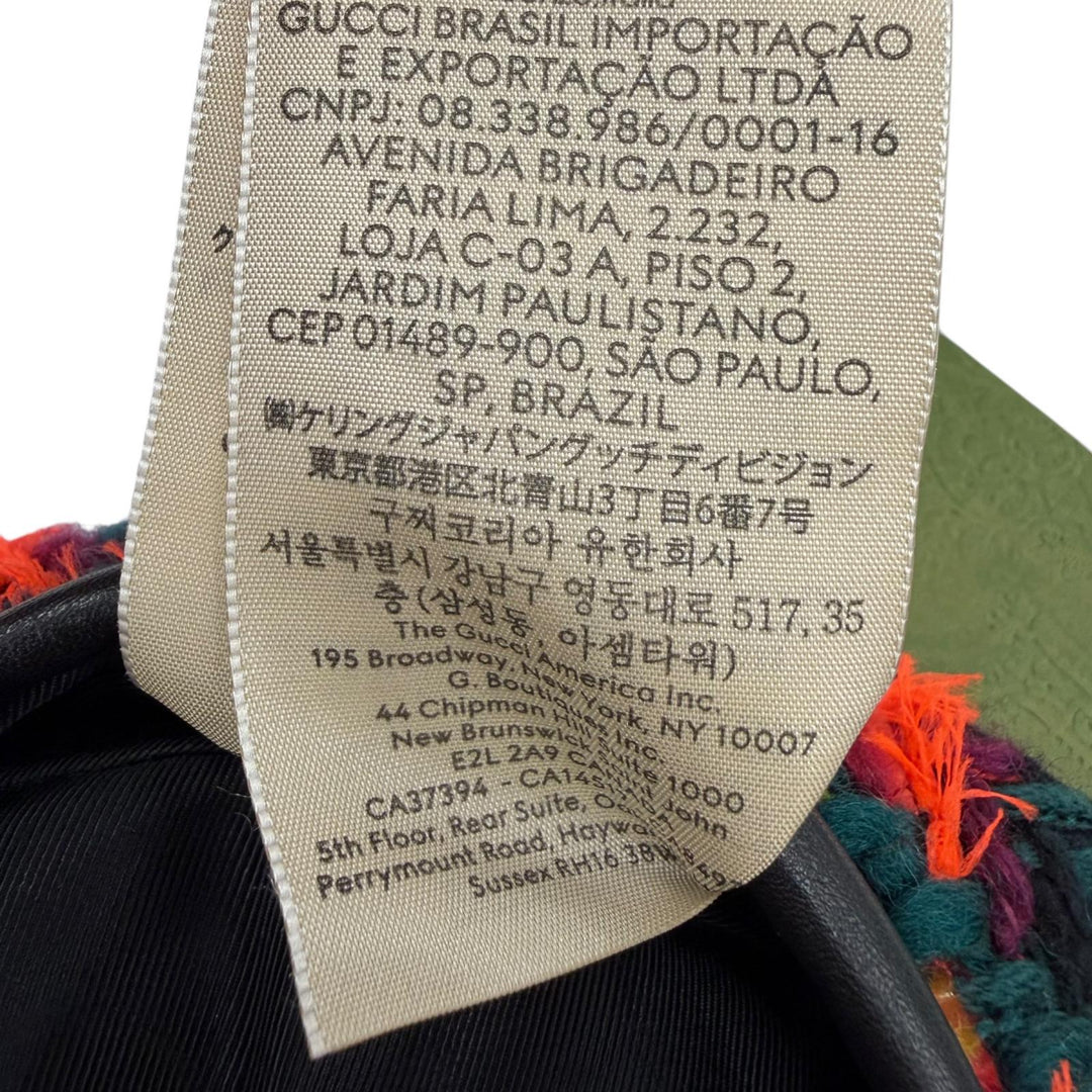 未使用品☆GUCCI グッチ 729140 GGマーモント カウレザーパイピング ツイード ベレー帽 マルチカラー S イタリア製 正規品 レディース