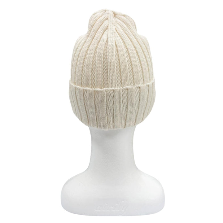 極美品▼MONCLER モンクレール ウール100% ロゴワッペン ビーニー ニットキャップ アイボリー 正規品 メンズ レディース ユニセックス