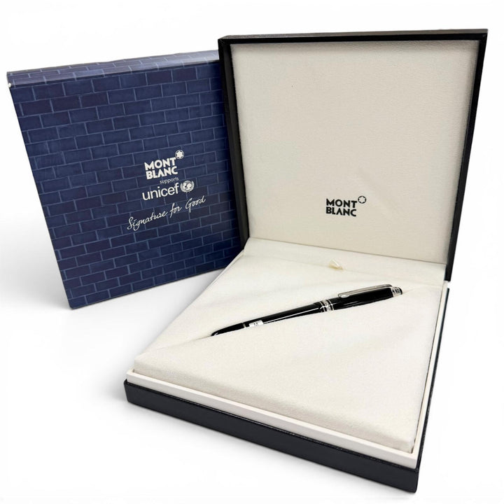 極美品▼MONTBLANC UNICEF モンブラン ユニセフ マイスターシュテュック ペン先18K Mニブ キャップサファイア ホワイトスター 万年筆