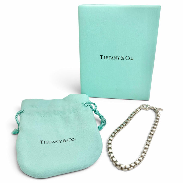 極美品△TIFFANY&amp;Co. ティファニー ベネチアン ブレスレット アクセサリー AG925 シルバー 重量15.54g レディース メンズ 箱・保存袋付き