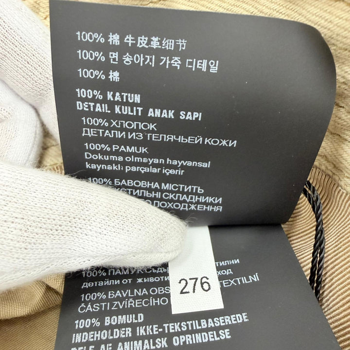 未使用品☆PRADA プラダ 2HC137 コットン トライアングルロゴプレート バケットハット ベージュ L イタリア製 正規品 レディース 保袋付