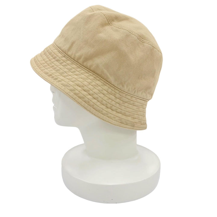 未使用品☆PRADA プラダ 2HC137 コットン トライアングルロゴプレート バケットハット ベージュ L イタリア製 正規品 レディース 保袋付