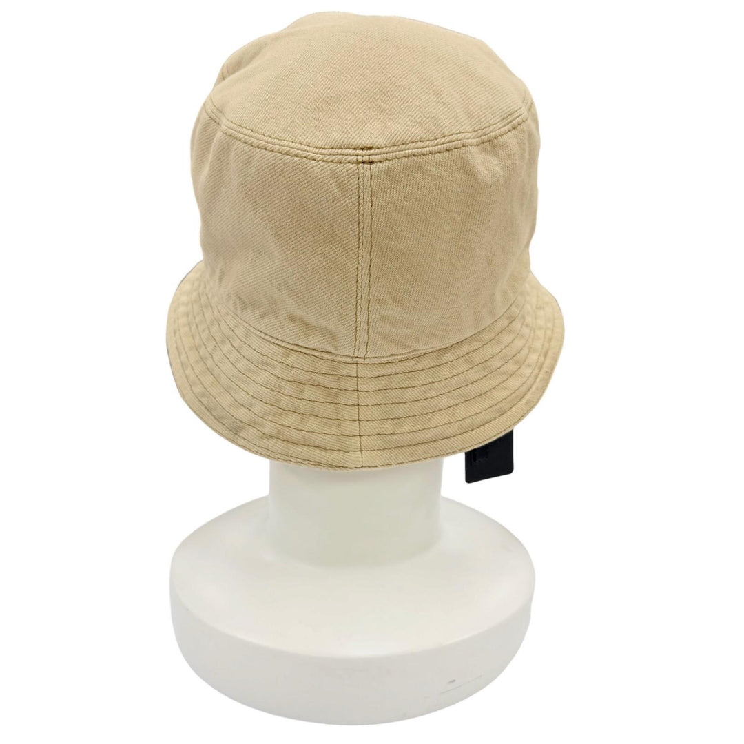 未使用品☆PRADA プラダ 2HC137 コットン トライアングルロゴプレート バケットハット ベージュ L イタリア製 正規品 レディース 保袋付