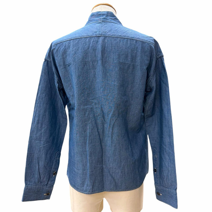 良品▼VISVIM ビズビム 15SS lhamoShirts noragi コットン リネン シャンブレー セルビッジ シャツジャケット ブルー 1 日本製 正規品