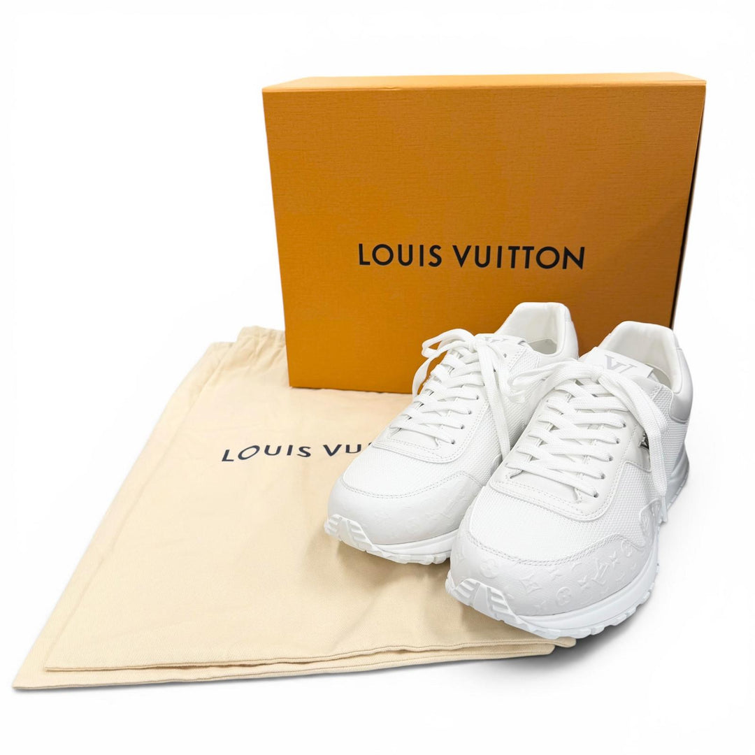 未使用品▼LOUIS VUITTON ルイヴィトン 2025年製 ランナウェイライン メッシュ レザー モノグラム スニーカー ホワイト 7 箱・保存袋付き