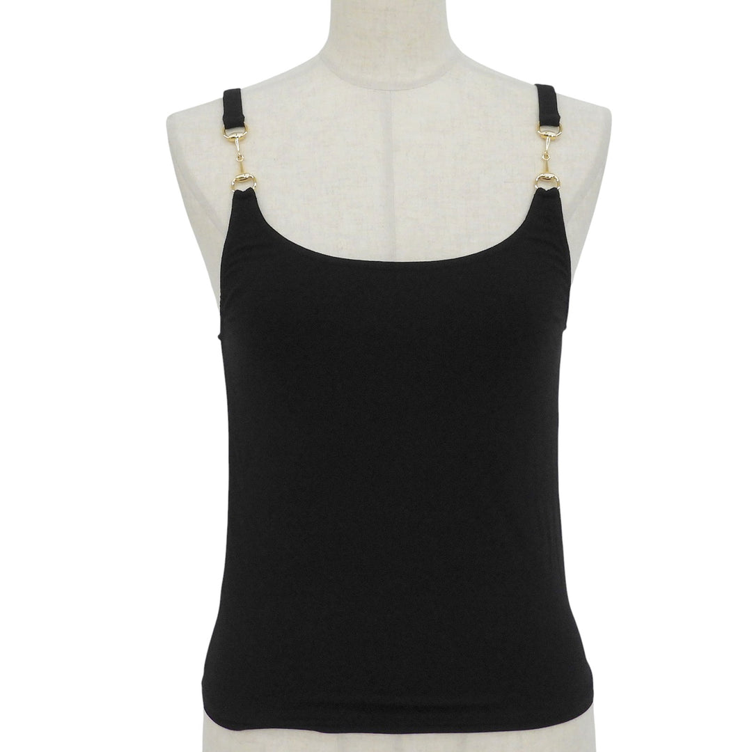 極美品▲GUCCI グッチ 2025年製 872686 ホースビット キャミソール ブラック M イタリア製 正規品 レディース 箱付き