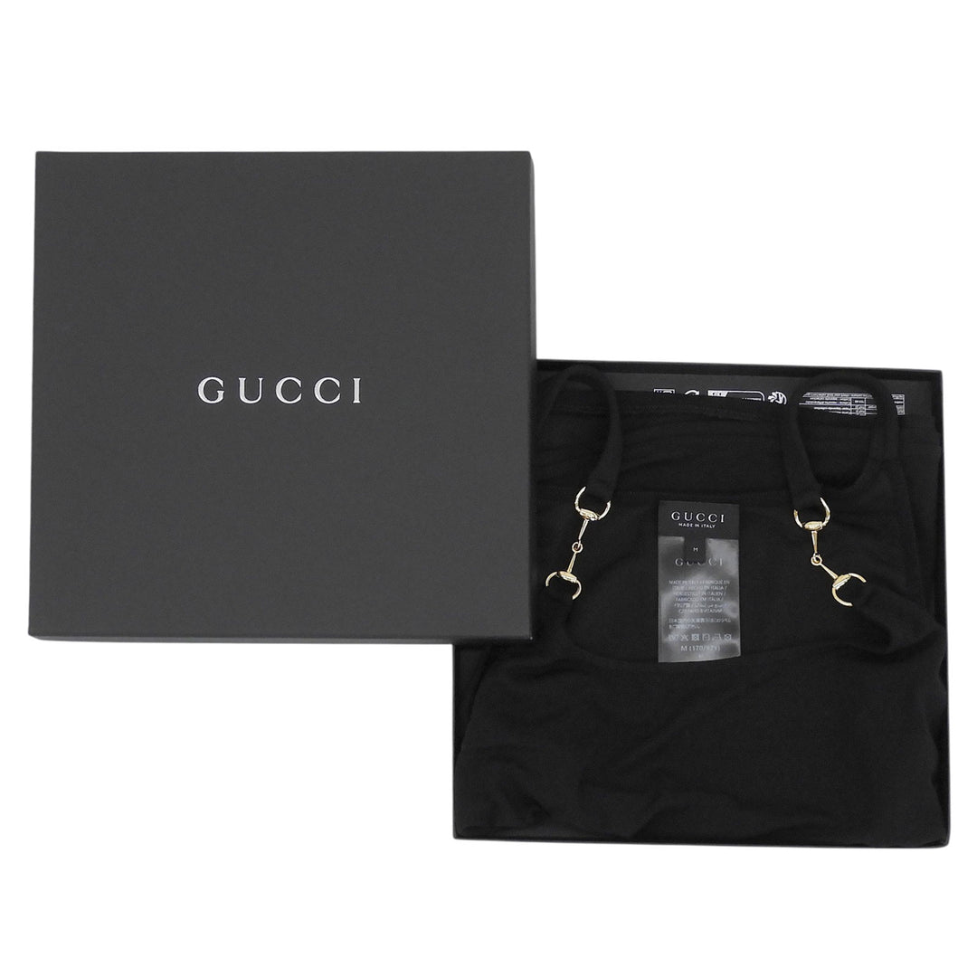 極美品▲GUCCI グッチ 2025年製 872686 ホースビット キャミソール ブラック M イタリア製 正規品 レディース 箱付き