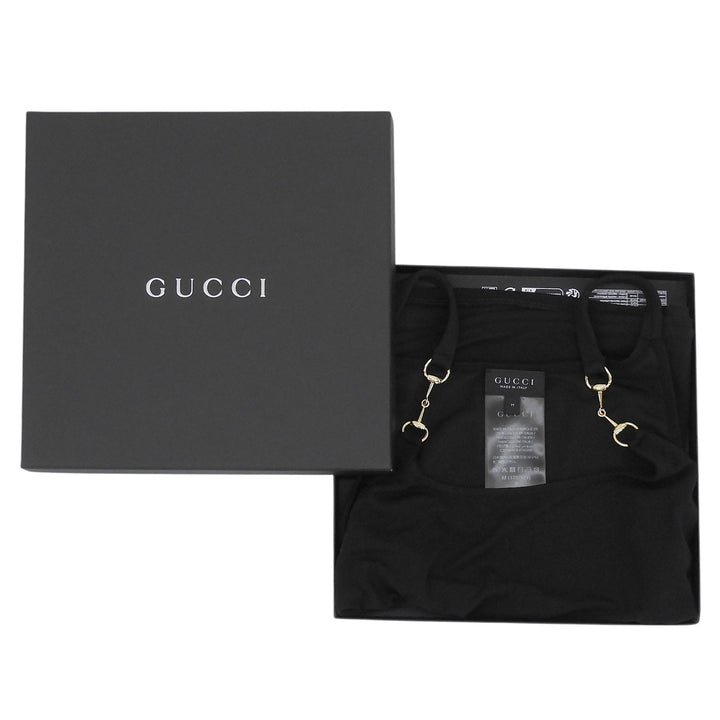 極美品▲GUCCI グッチ 2025年製 872686 ホースビット キャミソール ブラック M イタリア製 正規品 レディース 箱付き
