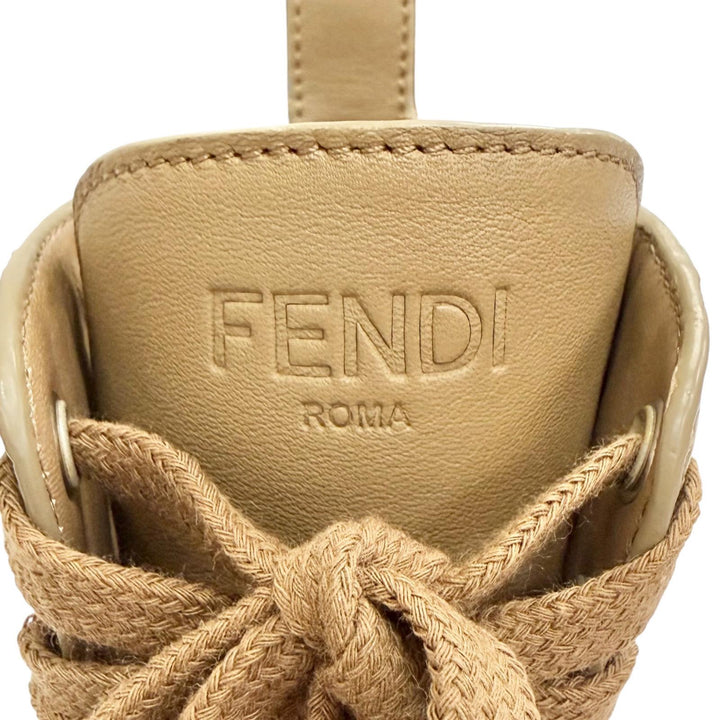 極美品△FENDI フェンディ 22AW ドミノ バイカーブーツ ズッカ柄 FFロゴ サイドジップ ショートブーツ ブラウン 36 伊製 定価165000円