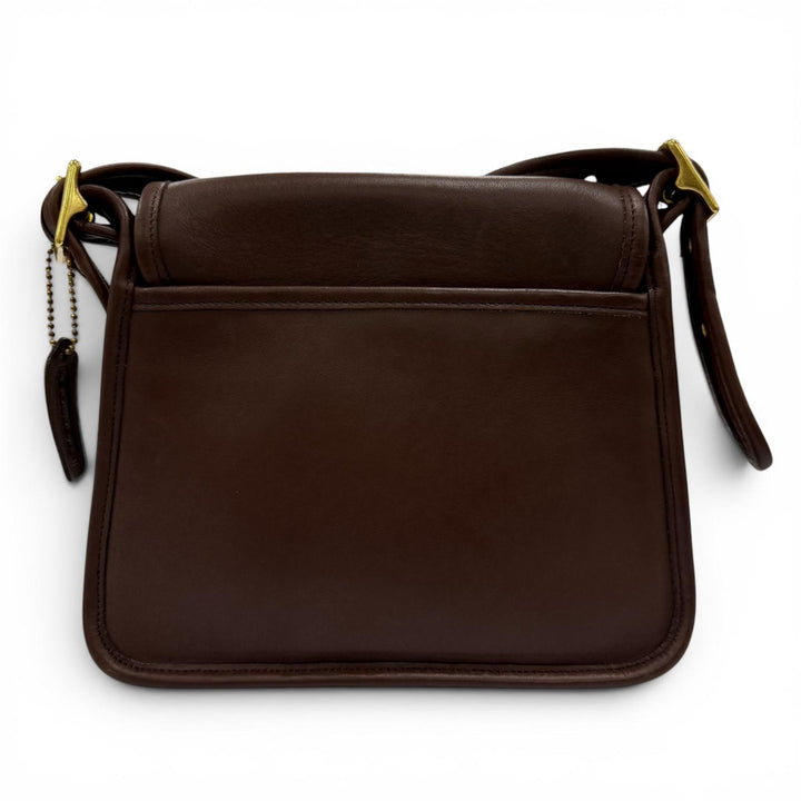 良品☆COACH コーチ ヴィンテージ 9061 オールドコーチ ランブラーターンロック フラップ レザー ショルダーバッグ ブラウン レディース