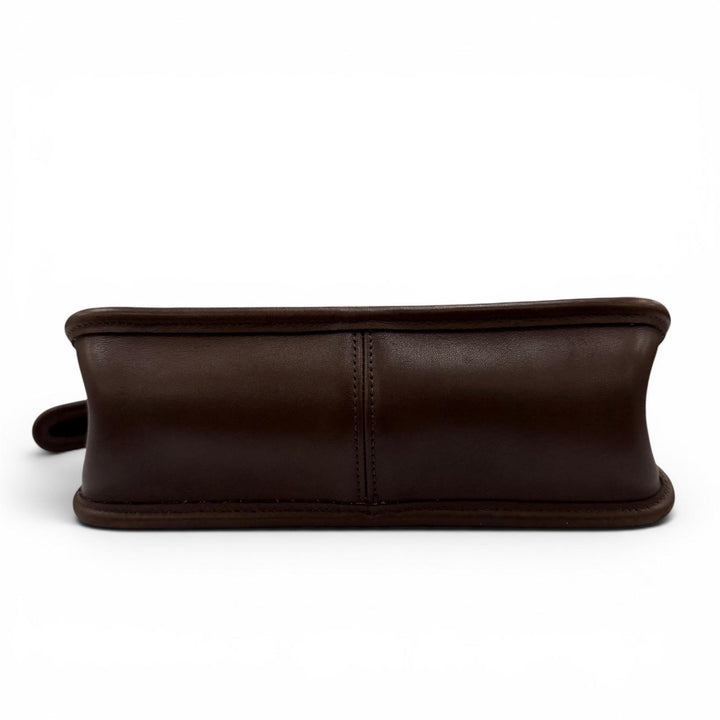 良品☆COACH コーチ ヴィンテージ 9061 オールドコーチ ランブラーターンロック フラップ レザー ショルダーバッグ ブラウン レディース