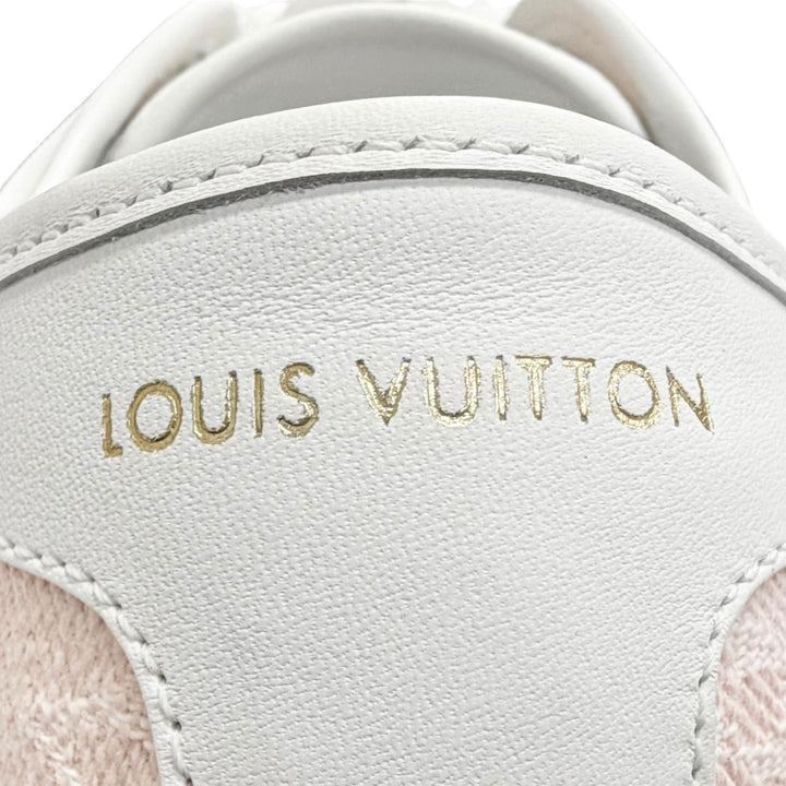 極美品△LOUIS VUITTON ルイヴィトン 2024年 1AGYFO LV ラグーン モノグラムデニム ローズ ローカットスニーカー ピンク 36 定価158400円
