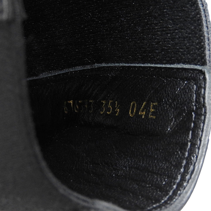 極美品▲GUCCI グッチ 670393 レザー ホースビット グルメットチェーン チェルシー ブーツ ブラック 35.5 イタリア製 レディース