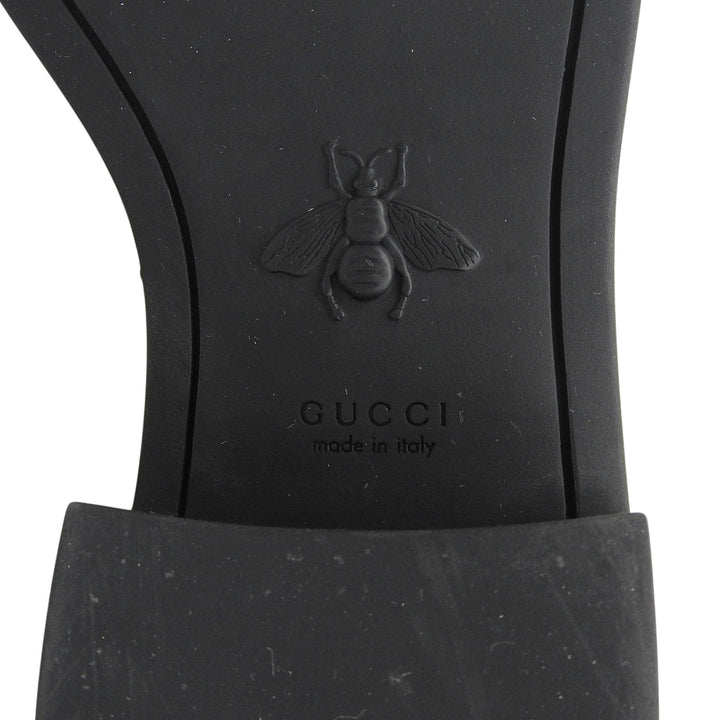 極美品▲GUCCI グッチ 670393 レザー ホースビット グルメットチェーン チェルシー ブーツ ブラック 35.5 イタリア製 レディース