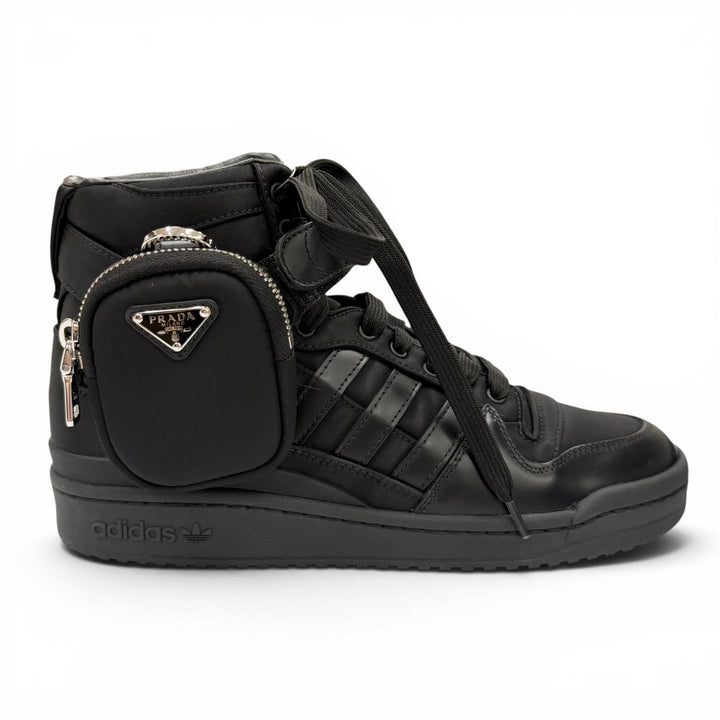 未使用品▼PRADA adidas プラダ アディダス GY7040 フォーラム ハイ Re-Nylon トライアングルロゴ ポーチ付き ハイカットスニーカー 26
