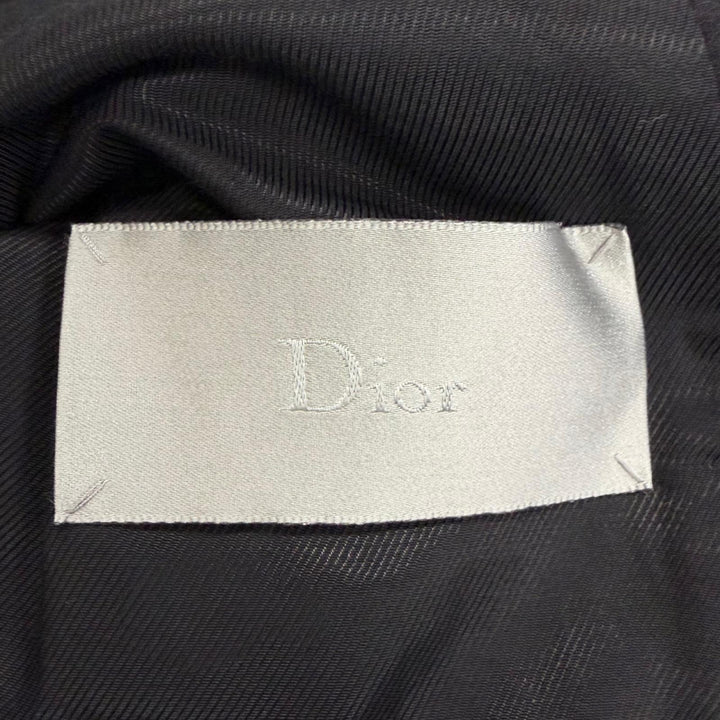 美品□Dior HOMME ディオールオム 233C433A2068 ウール100％ ロゴボタン ダブルブレスト ピーコート チャコール 48 イタリア製 正規品