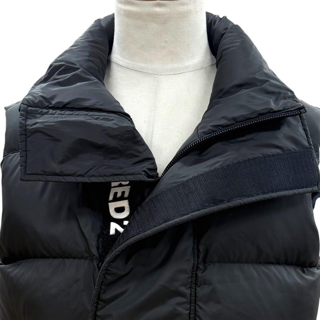 美品▼DSQUARED2 ディースクエアード 22AW S74FB0289 ロゴ ダブルジップアップ ジレ ダウンベスト ブラック 46 正規品 メンズ