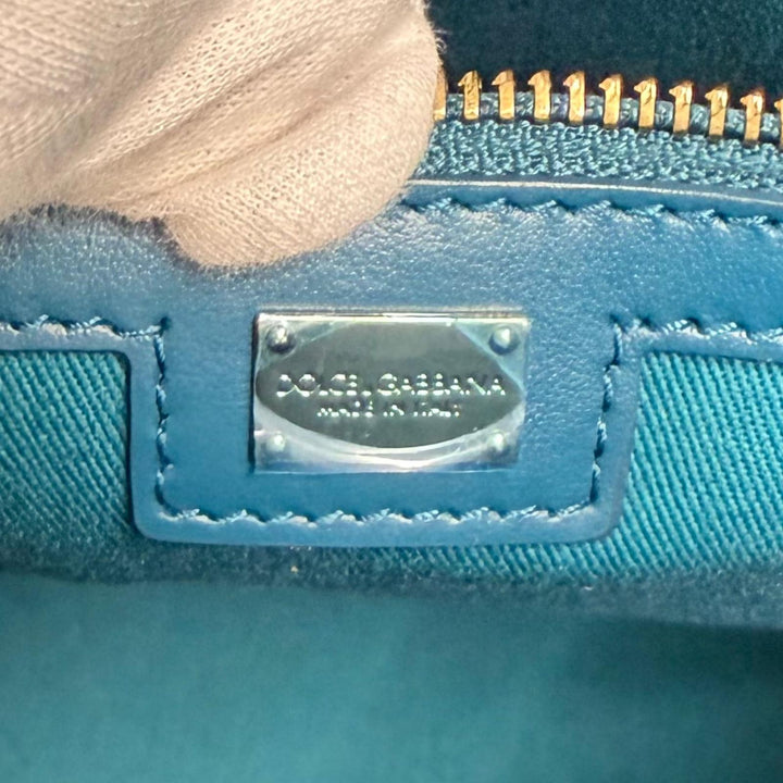 極美品★DOLCE&amp;GABBANA ドルチェ＆ガッバーナ DGロゴ レザー使い 2WAY 大型 キャンバス トートバッグ レッド イタリア製 レディース