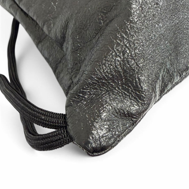 美品△MM6 Maison Margiela エムエムシックス メゾンマルジェラ S54WA0013 リング レザー使い ドローストリング ナップサック 黒 正規品