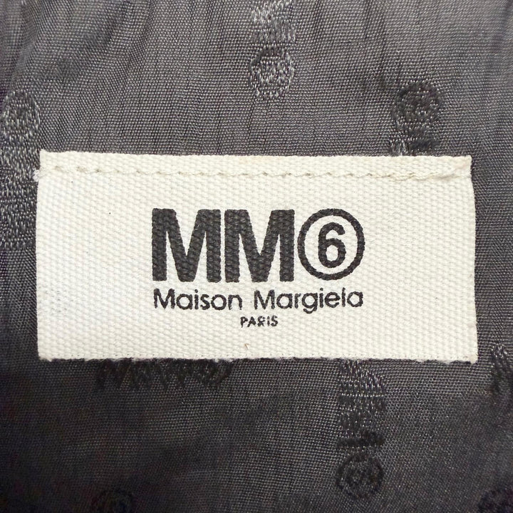 美品△MM6 Maison Margiela エムエムシックス メゾンマルジェラ S54WA0013 リング レザー使い ドローストリング ナップサック 黒 正規品