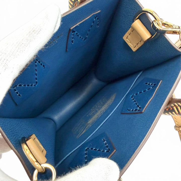 極美品△MOREAU PARIS モローパリ スイートジュニア レザー ロゴ 総柄デザイン 2WAY ハンドバッグ ショルダーバッグ ブラウン系 保存袋付