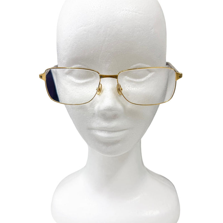 美品□Cartier カルティエ CT0040O-001 べっこう柄 サントス ドゥ カルティエ スクエア メガネ 眼鏡 ゴールド 55□16-140 フランス製