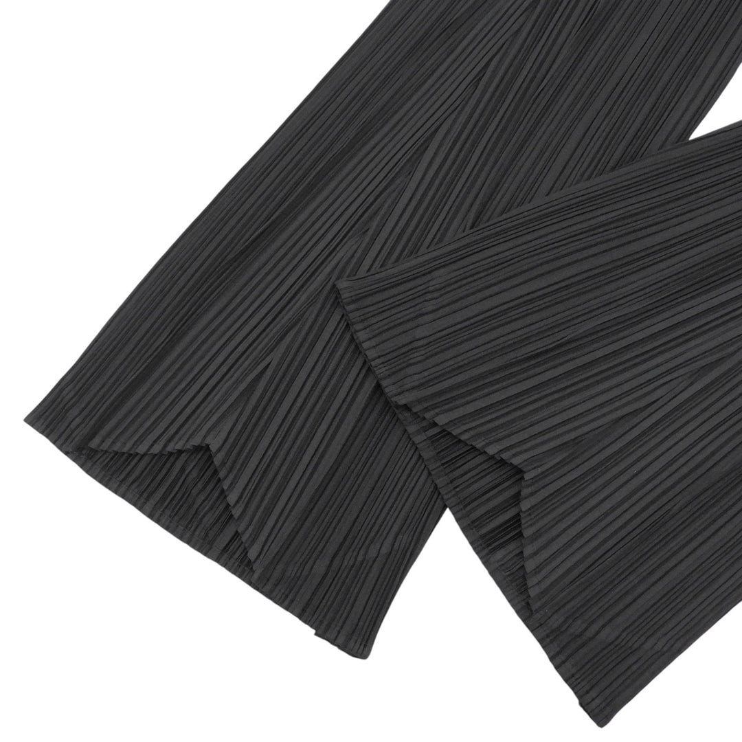 美品▲PLEATS PLEASE プリーツプリーズ イッセイミヤケ PP51-JF165 プリーツ パンツ ブラック 1 日本製 正規品 レディース