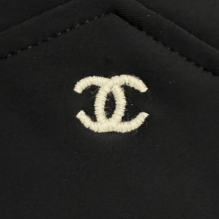 美品★CHANEL シャネル ヴィンテージ 97C P08597 ココマーク刺繍 ノースリーブ マイヨ ワンピース ブラック 38 フランス製 レディース