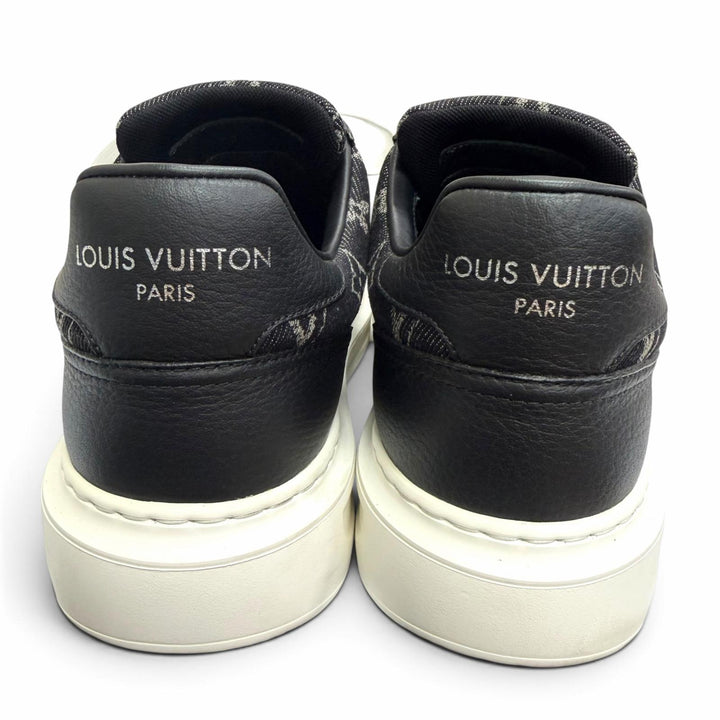 極美品□LOUIS VUITTON ルイヴィトン 2024年製 ビバリーヒルズライン モノグラムデニム ローカットスニーカー ブラック 6.5 イタリア製