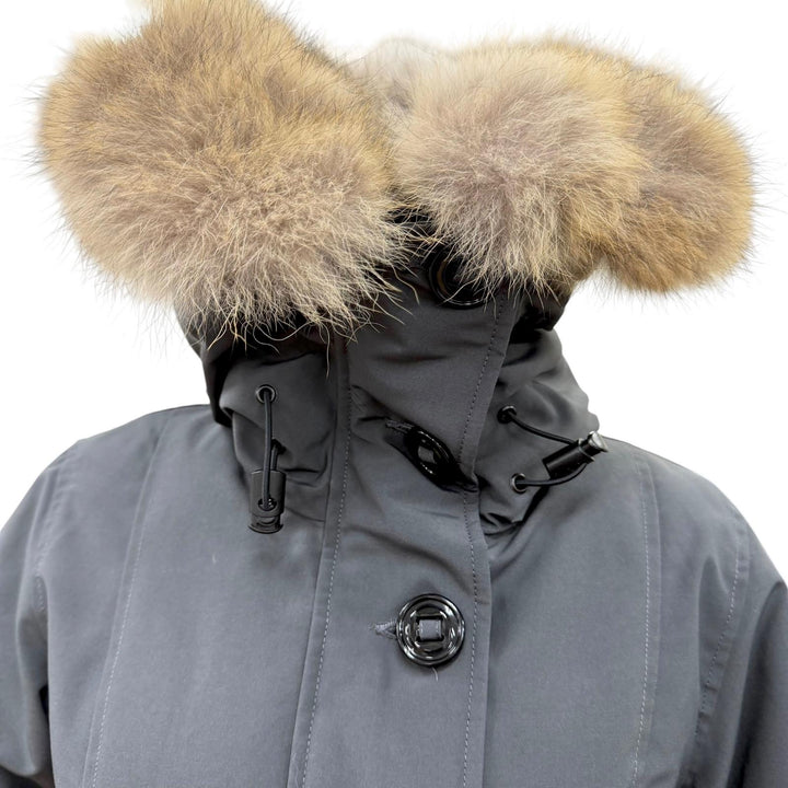 極美品☆CANADA GOOSE カナダグース 2580LA ROSSCLAIR PARKA ロスクレア ファー・フード付 ダウンコート グレー S 正規品 レディース