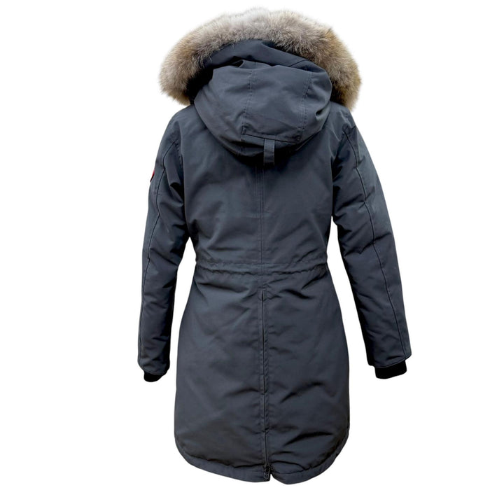 極美品☆CANADA GOOSE カナダグース 2580LA ROSSCLAIR PARKA ロスクレア ファー・フード付 ダウンコート グレー S 正規品 レディース