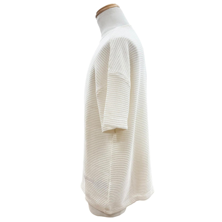 未使用品▼DIOR ディオール オム 393M648AT559 ボーダー柄 ロゴワッペン付き リブ編み クルーネック カットソー 半袖Ｔシャツ S 正規品